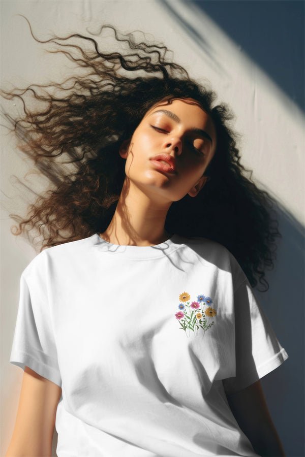 Embroidered Flowers Tee 