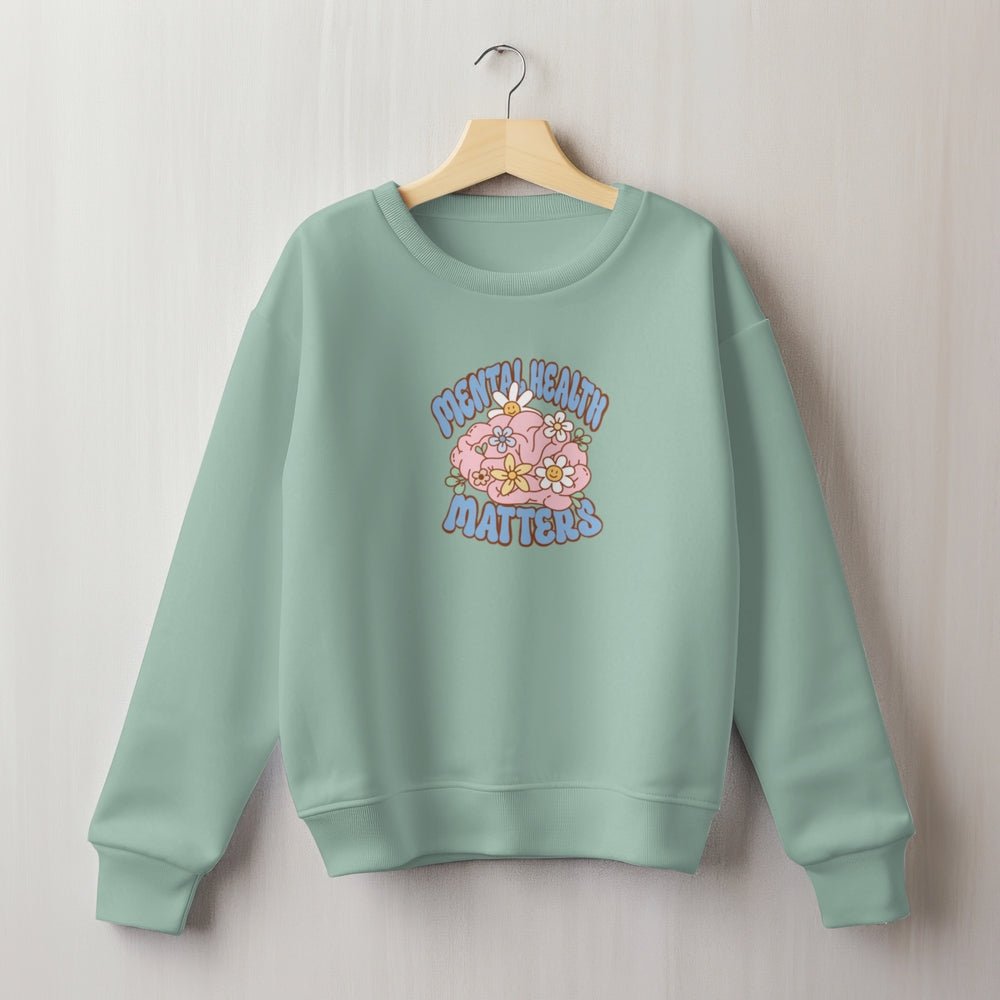 Mental health matters embroidery crewneck